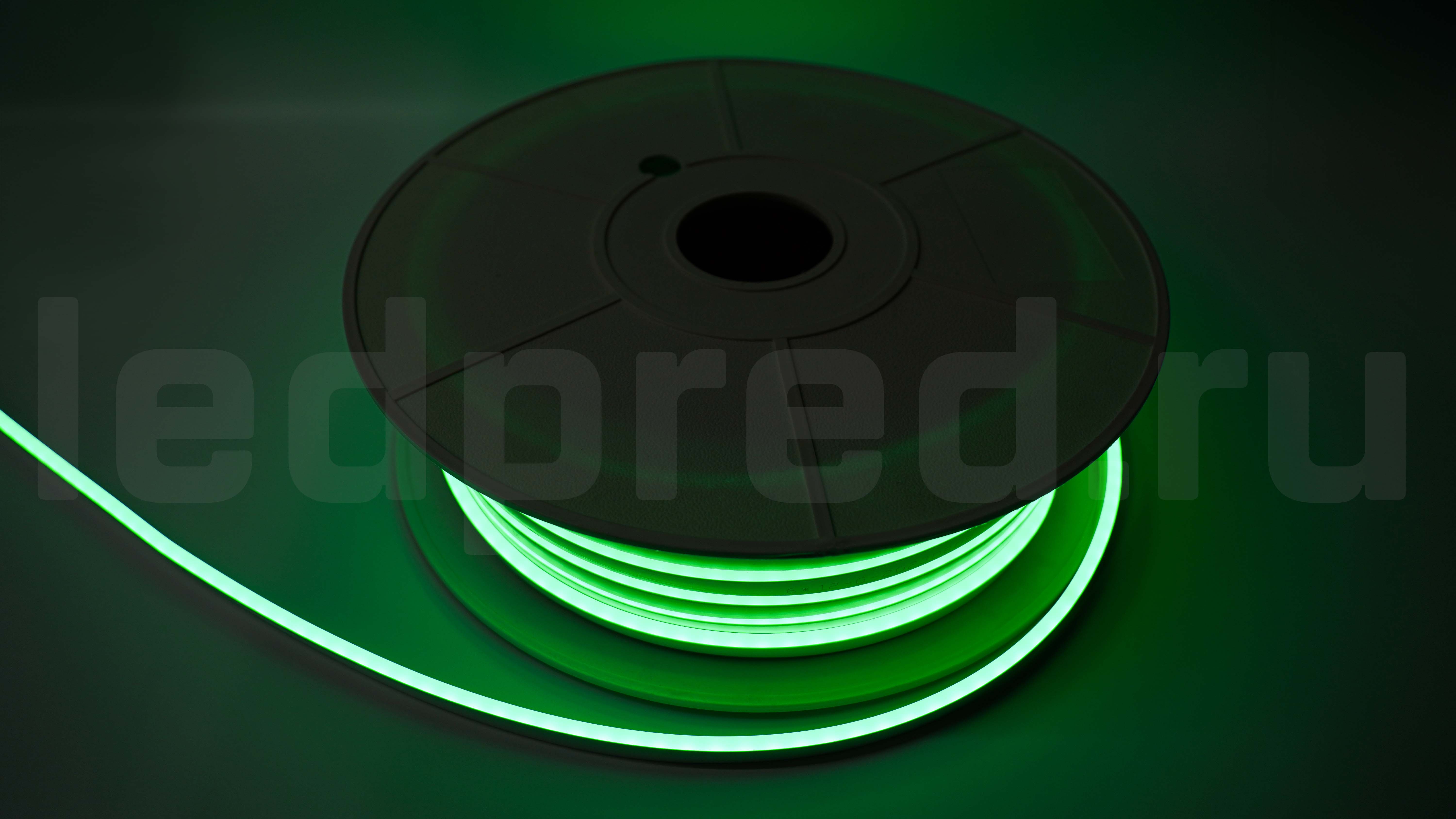 Неон тонкий 12V, цвет зеленый NEON-612-SIL-DC12-GREEN-10mm-MEN