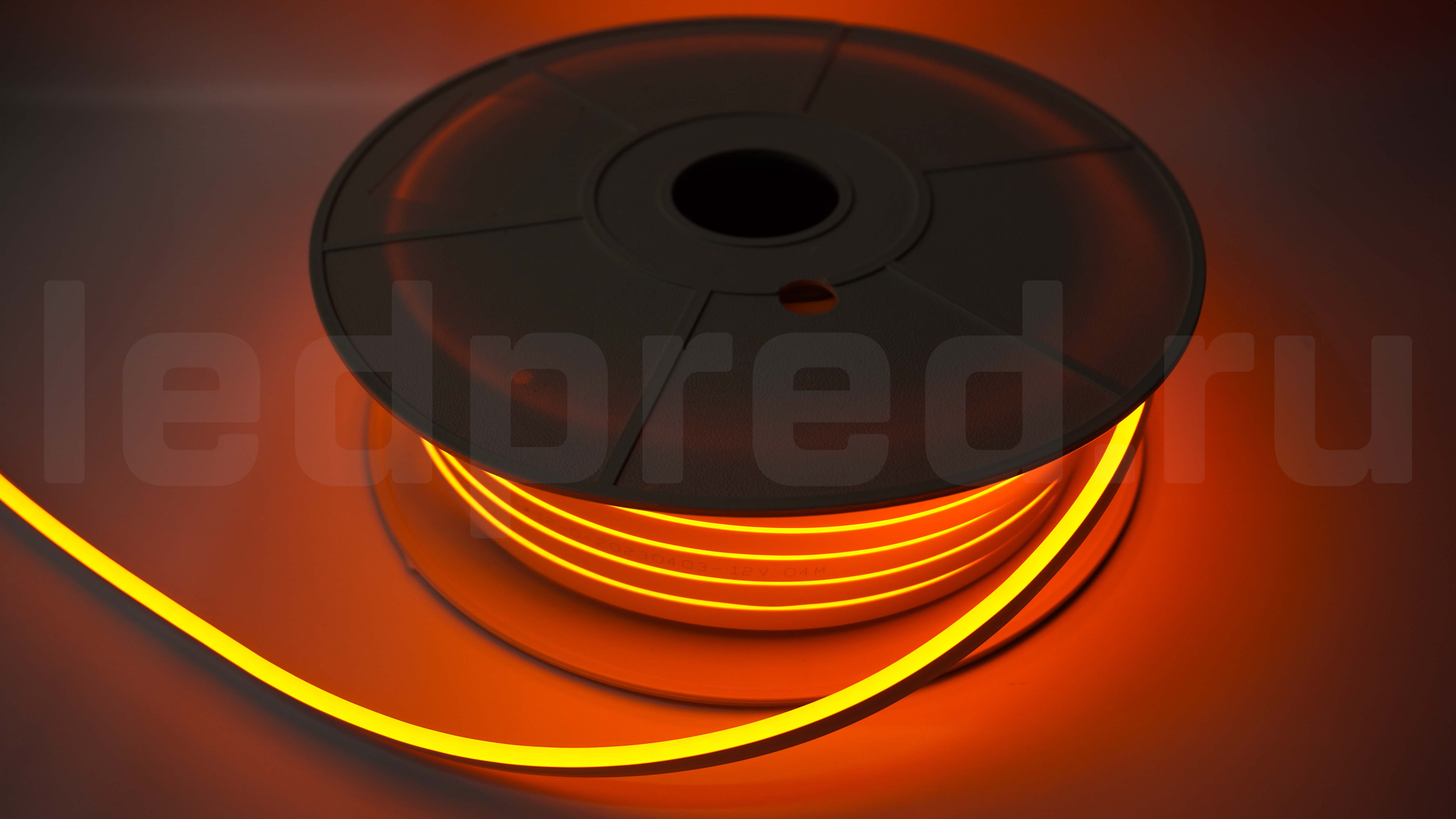Неон тонкий DX-12V, цвет оранжевый NEON-612-SIL-DC12-ORANGE-10mm-MEN