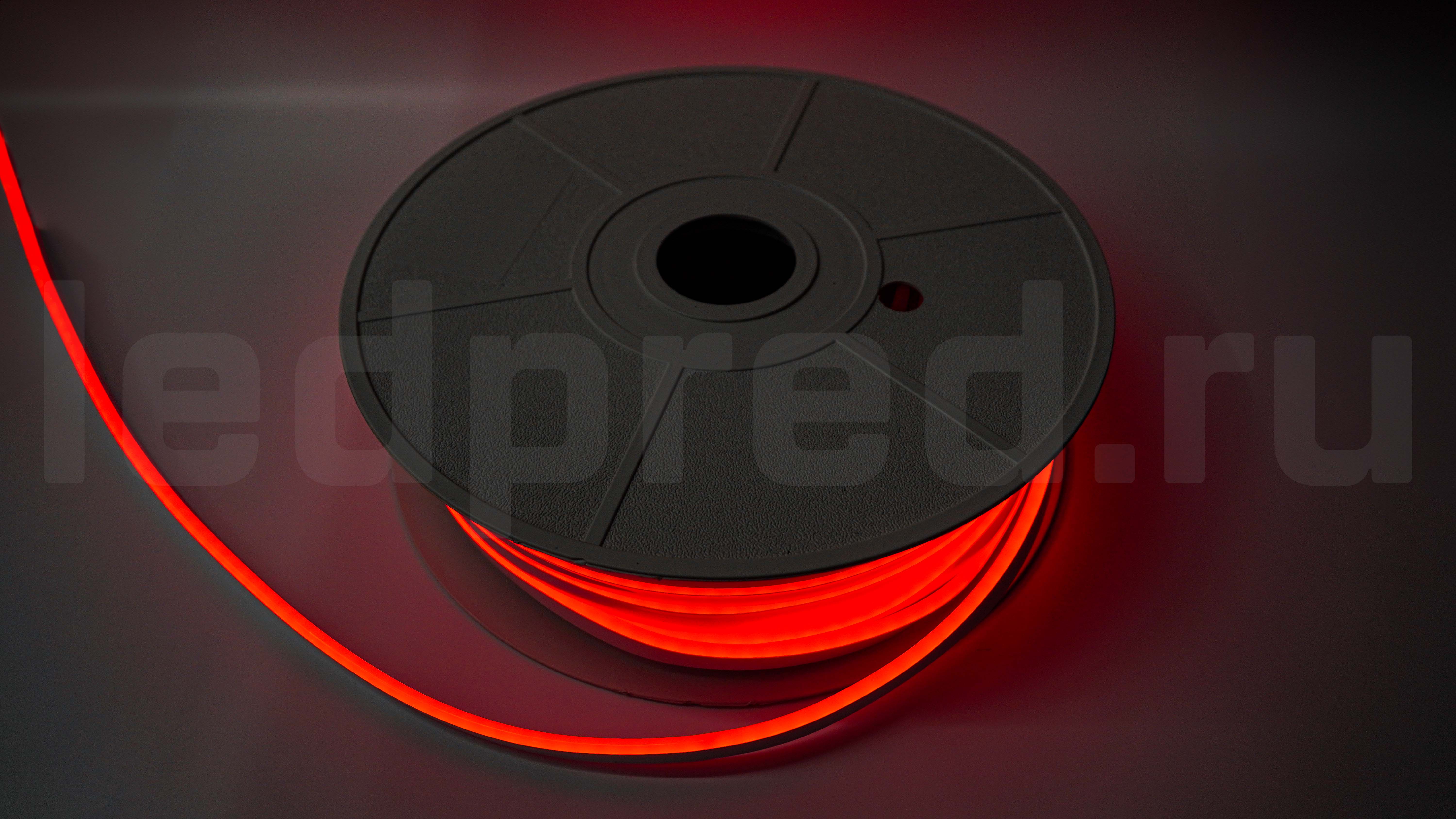 Неон тонкий 12V, цвет красный NEON-612-SIL-DC12-RED-10mm-MEN