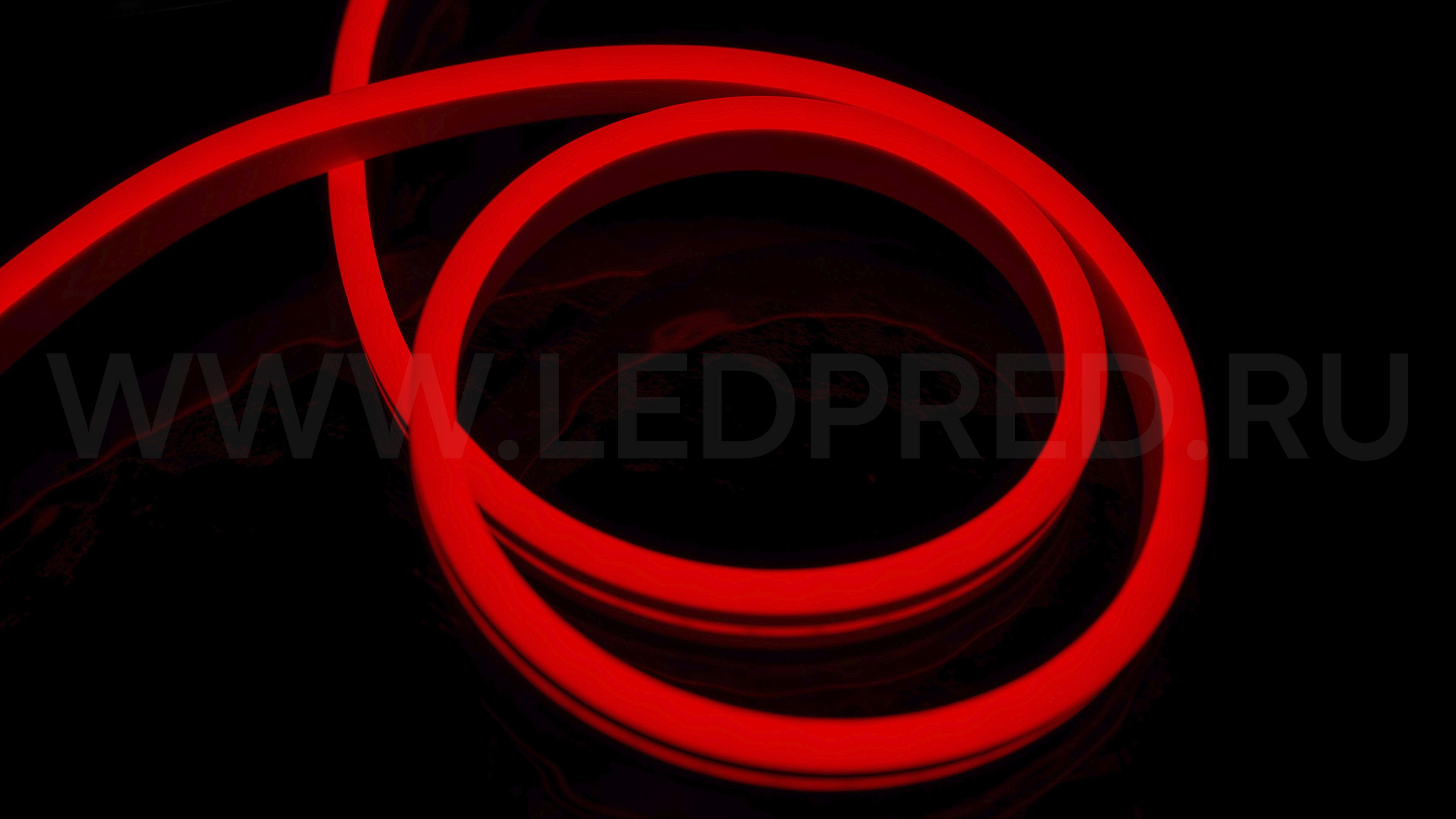 Неон тонкий 12V, цвет красный NEON-6X12-SILICONE-R-10MM-MEN