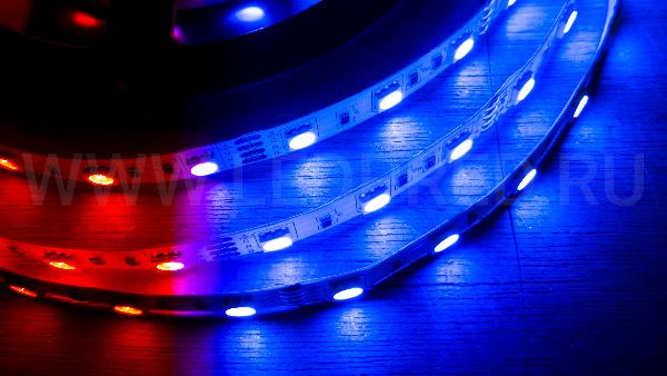 Светодиодная лента 5050-12V-14.4W-300-RGB-10MM-IP20-DL
