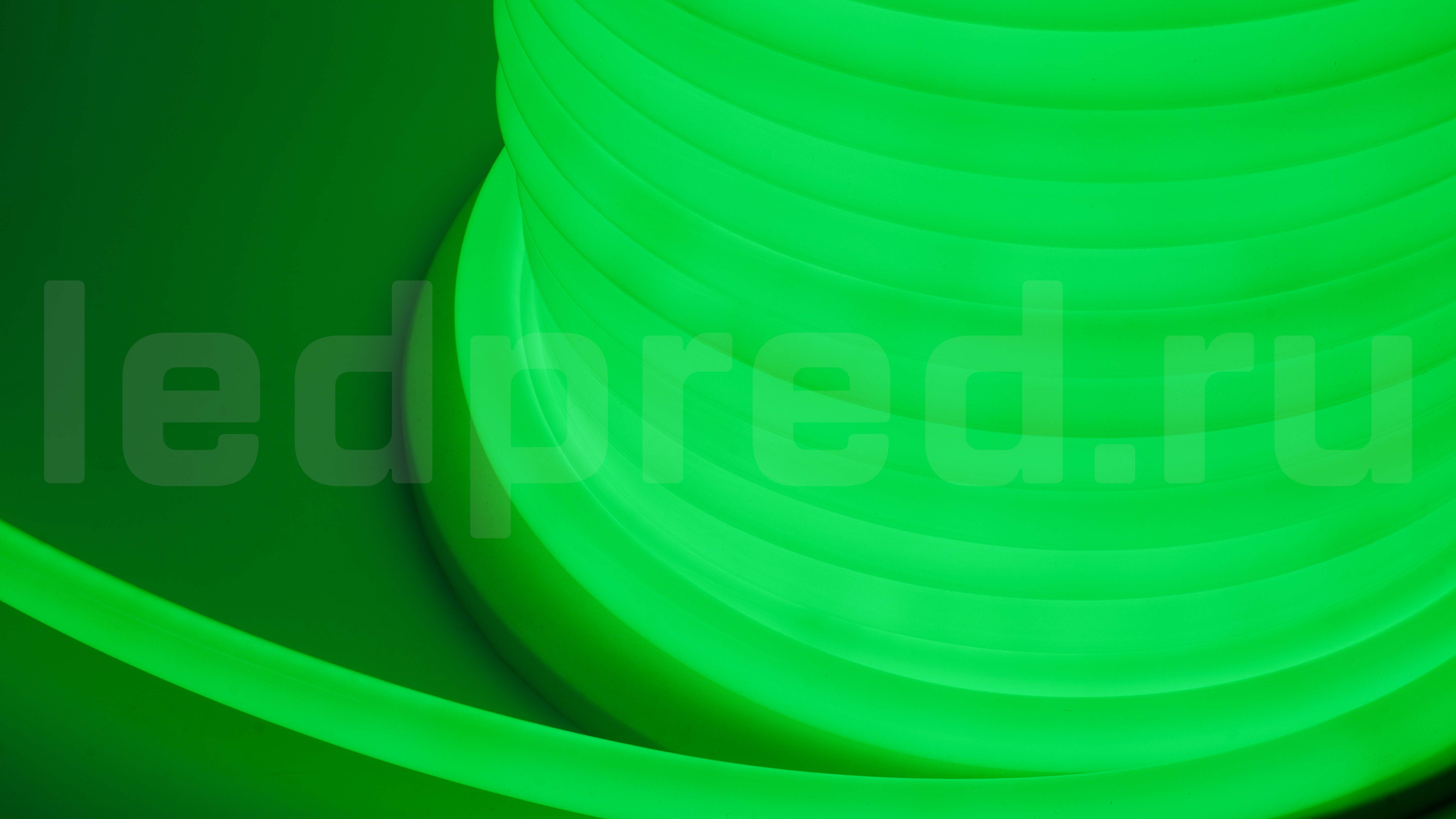 Неон круглый 220V, цвет зеленый NEONTHIN-CIRCLE-220-G-SILICONE-16-MEN