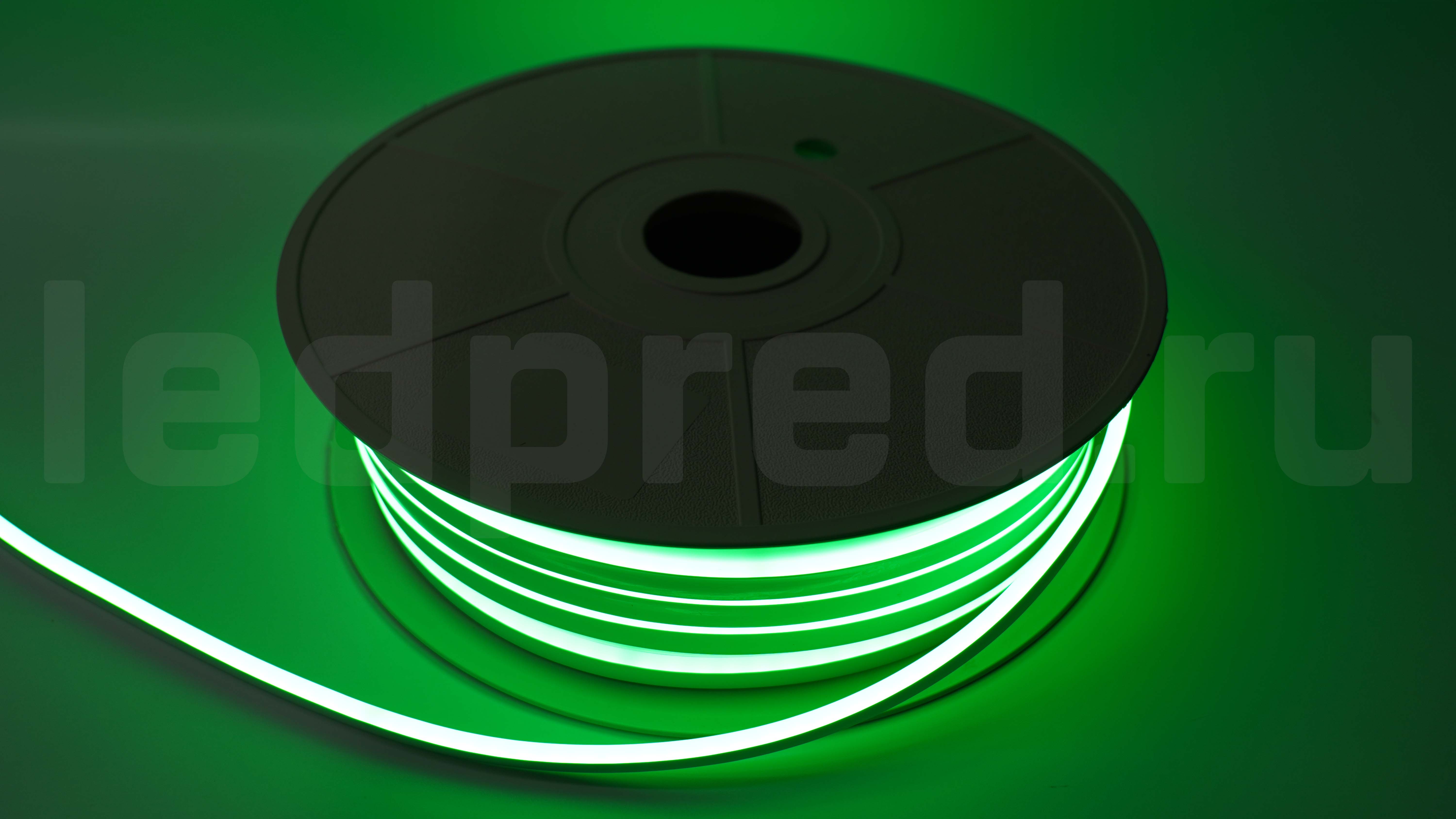 Неон тонкий 12V, цвет светло зеленый NEON-612-SIL-DC12-LIGHT GREEN-10mm-MEN