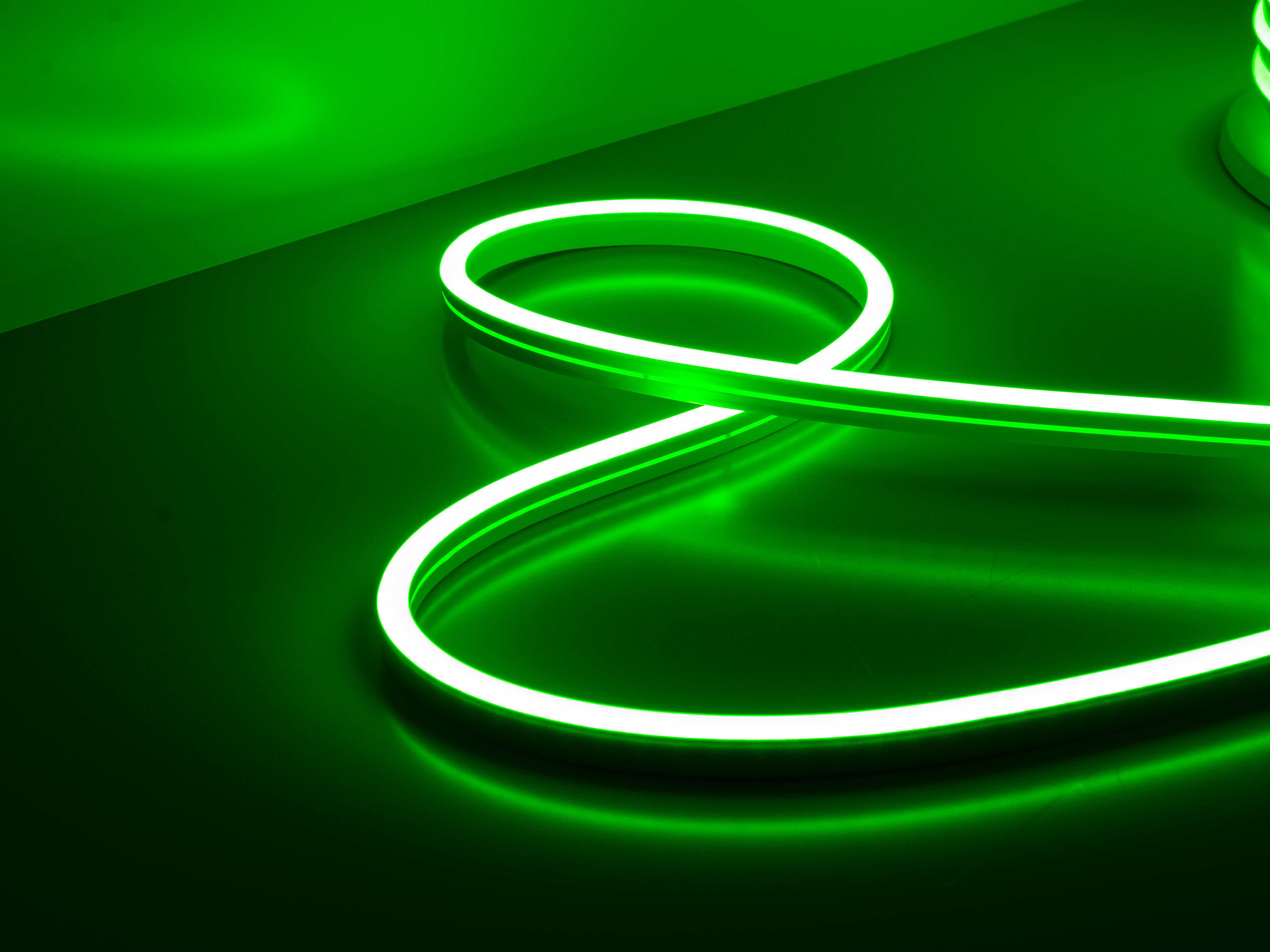 Неон тонкий 12V, цвет светло-зеленый NEON-8X16-SILICONE-LG-10MM-MEN