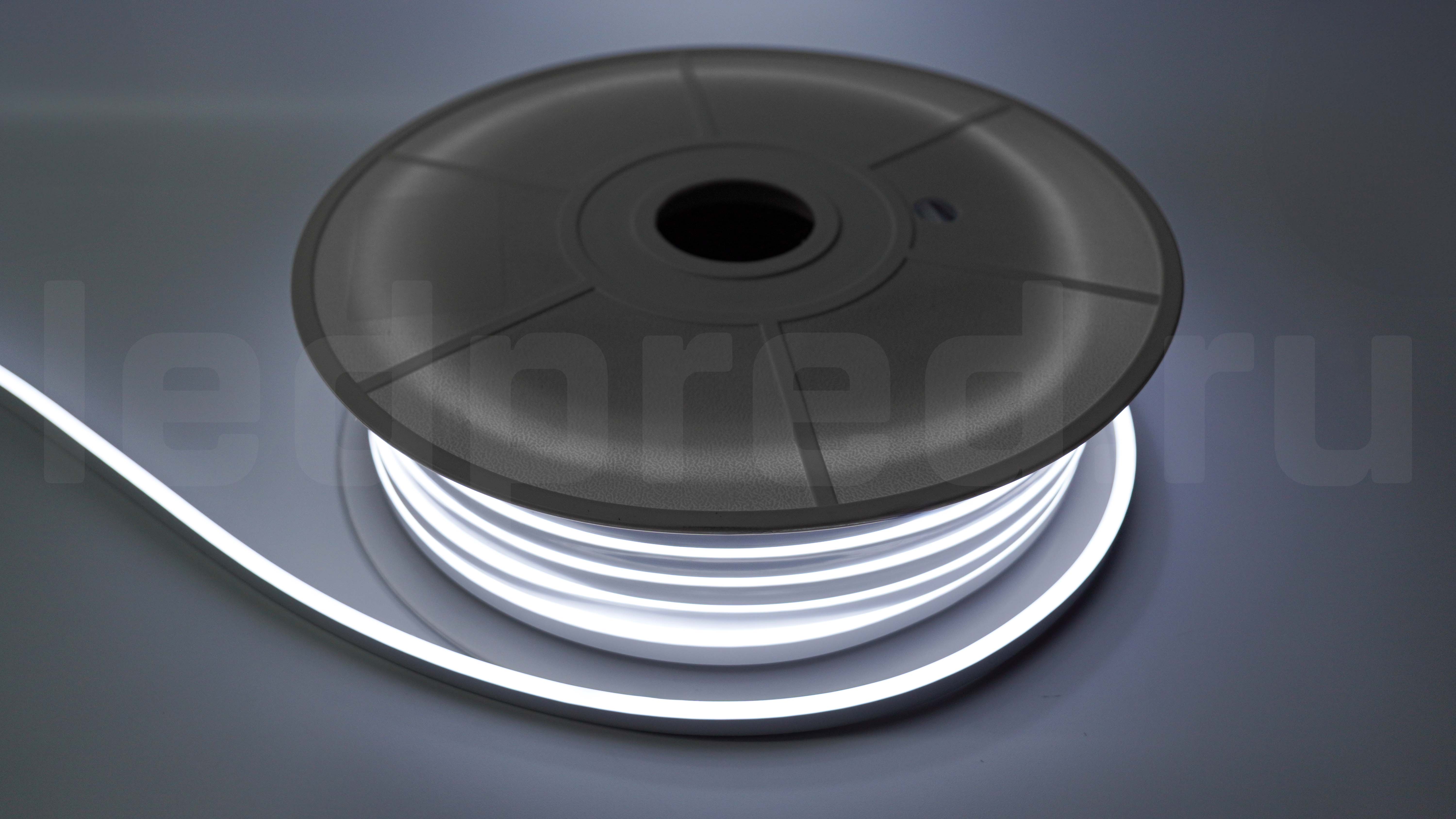 Неон тонкий 12V, цвет белый NEON-612-SIL-DC12-WHITE-10mm-MEN