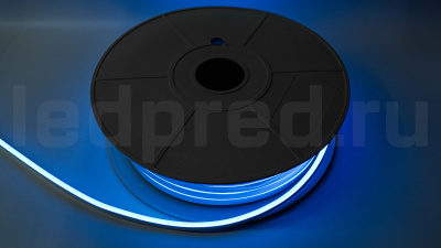 Неон тонкий DX-12V, цвет голубой NEON-612-SIL-DC12-LIGHT BLUE-10mm-MEN