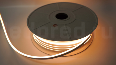 Неон тонкий 12V, цвет теплый белый NEON-612-SIL-DC12-WARM WHITE-10mm-MEN