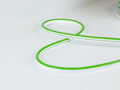 Неон тонкий 12V, цвет светло-зеленый NEON-8X16-SILICONE-LG-10MM-MEN