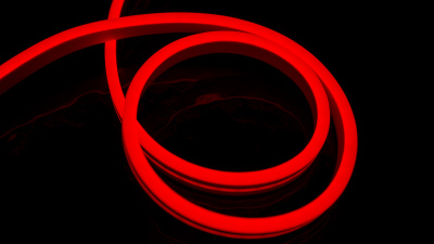 Тонкий неон 12V, цвет красный NEONTHIN-12-R-SILICONE816-10mm-MEN